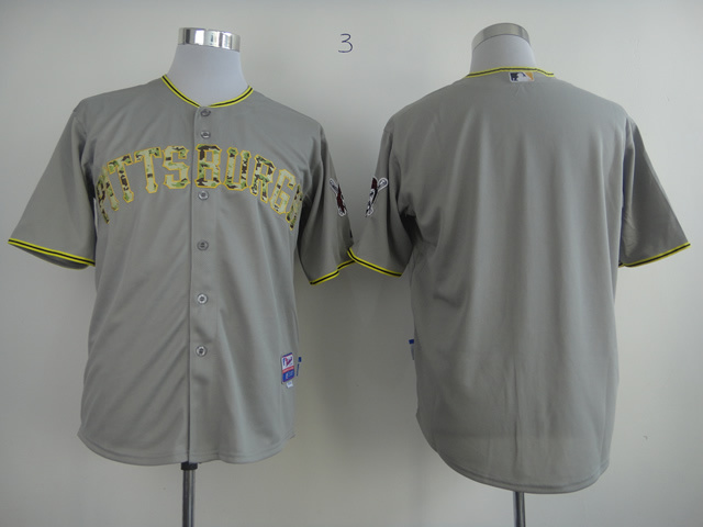 Men Pittsburgh Pirates Blank Grey Camo MLB Jerseys->pittsburgh pirates->MLB Jersey